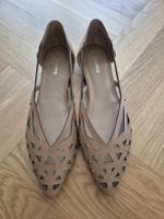 GIOSEPPO Leder-Ballerinas / Sandalen – Cognac / Camel Gr. 41