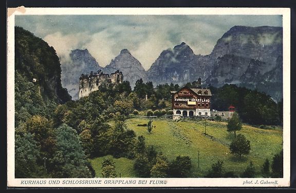 Cartoline postali: Flums, Kurhaus und Schlossruine Gräppla – Usato da Berlin venduto da bartko-reher