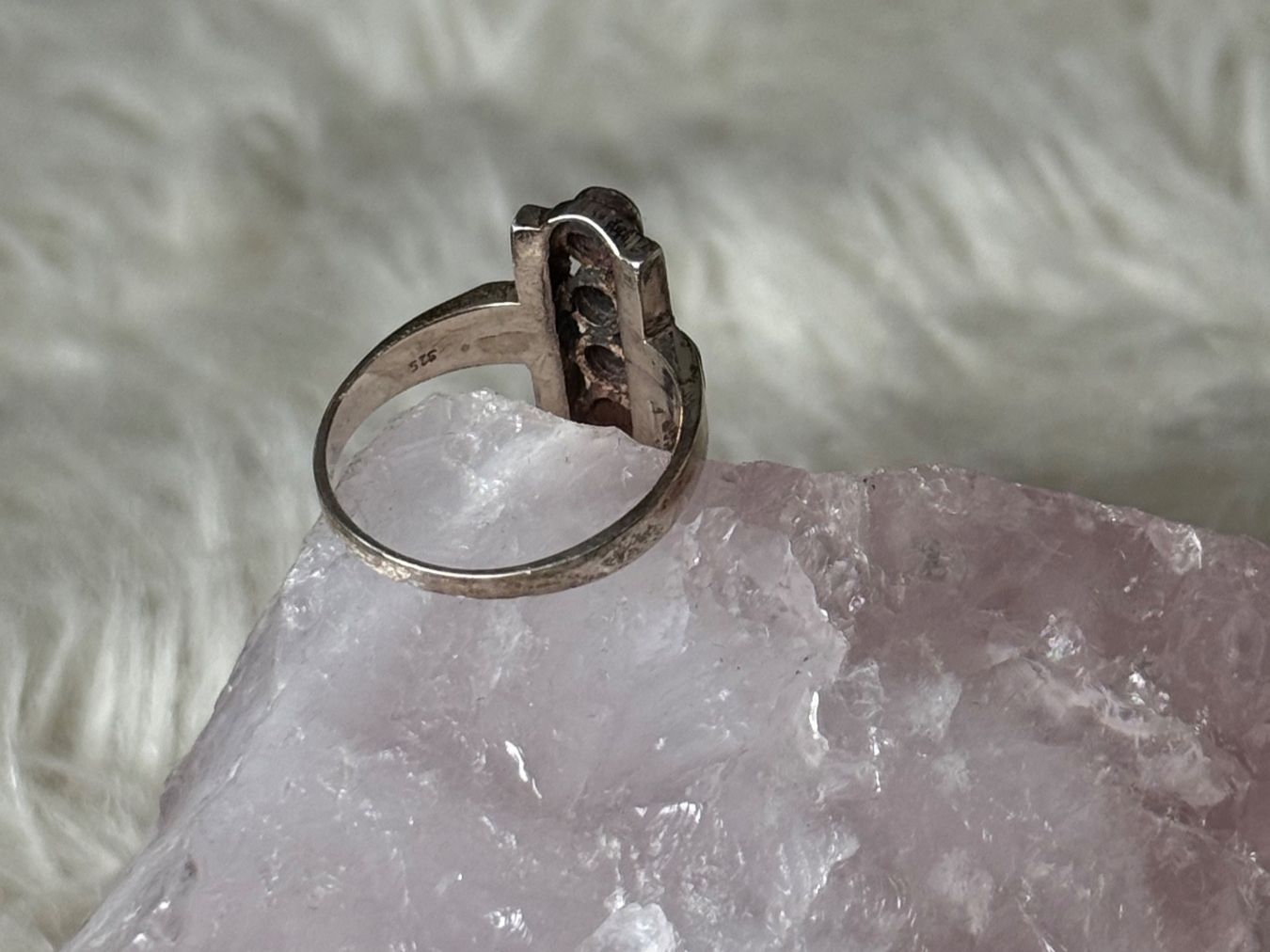 Anelli: Vintage Silberring 925 mit schwarzem Stein – Usato da Istighofen venduto da Ringparadies 1