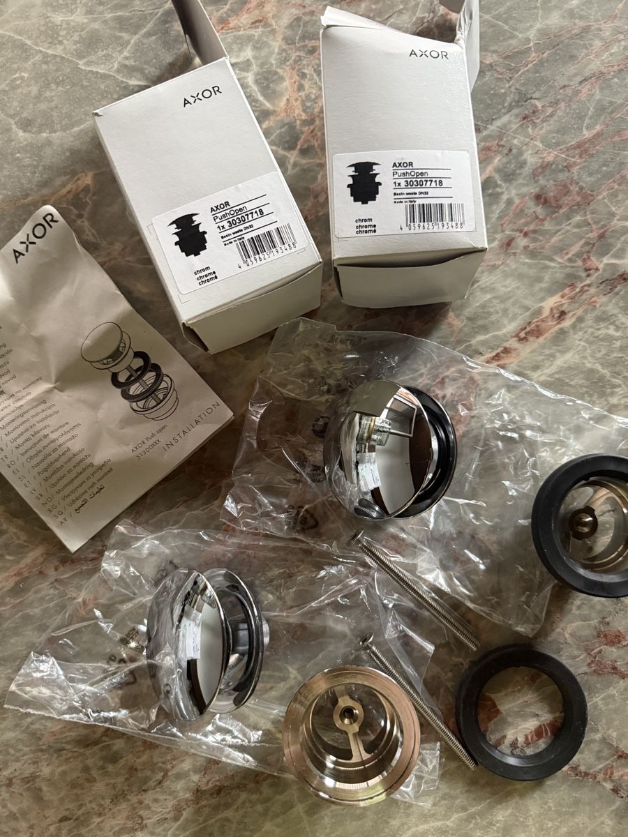 Axor Armaturen: Axor PushOpen Ablaufventile DN32 chrom neu! – Neu und originalverpackt aus Niederglatt ZH von neunzehn82