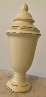 Deko-Vase mit Deckel, beige, Shabby Chic