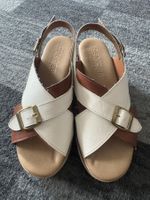 Elegante Echt Leder Sandalen OSMOSE Braun Weiss Gr 36 Gut
