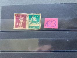 Schweiz Helvetia Briefmarken-Paar 5 Rp 10 Rp gebraucht K23