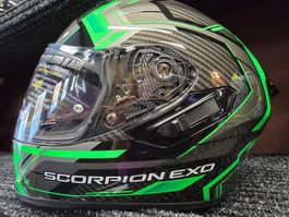 Casque Scorpion Exo-1400 Evo II Linart noir/vert