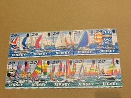 Jersey Briefmarken Set Segelschiffe Schiffe Yachting 24 2...