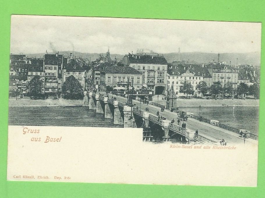 Cartoline postali: Klein-Basel und alte Rheinbrücke – Usato da Zürich venduto da t24_de