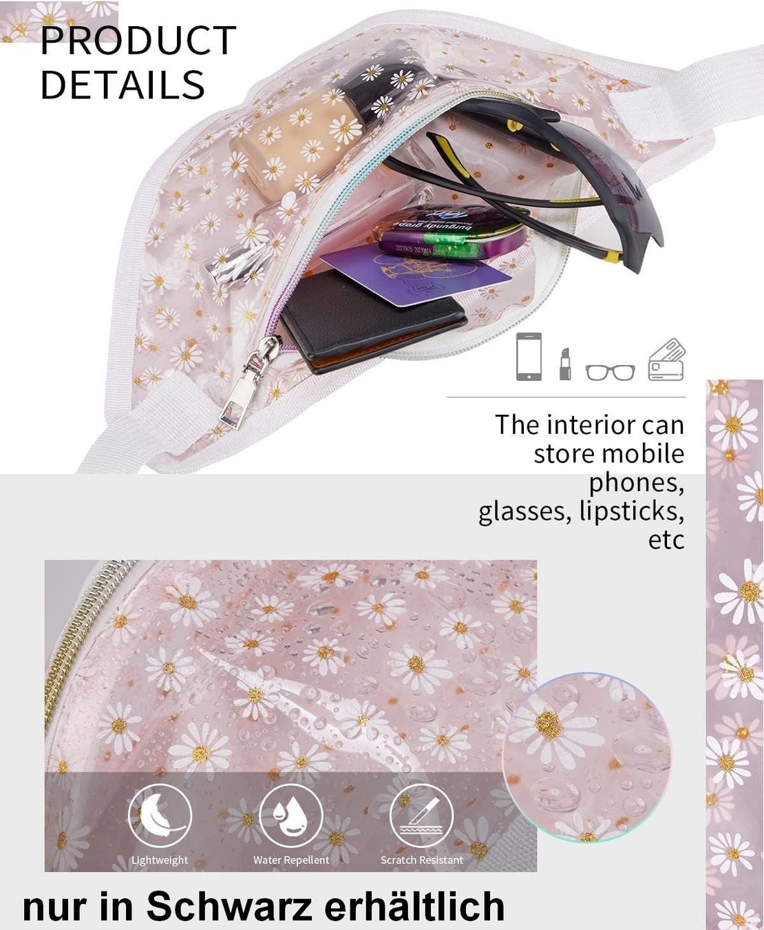 Taschen für Damen: Livacasa Bauchtasche transparent schwarz – Neu und originalverpackt aus Zürich von buyfinest 6