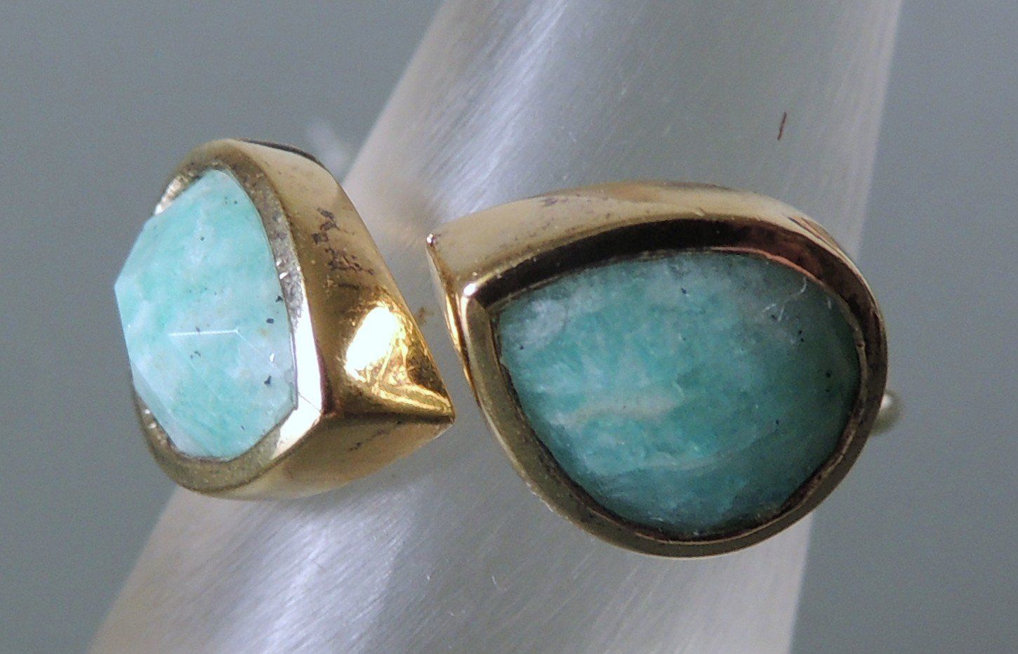 Anelli: LUCAS JACK vergoldeter Silber 925 Fingerring mit Amazonit – Usato da Waldenburg venduto da schaller707 4