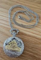 Quarz-Taschenuhr mit Lokomotive-Motiv & Kette