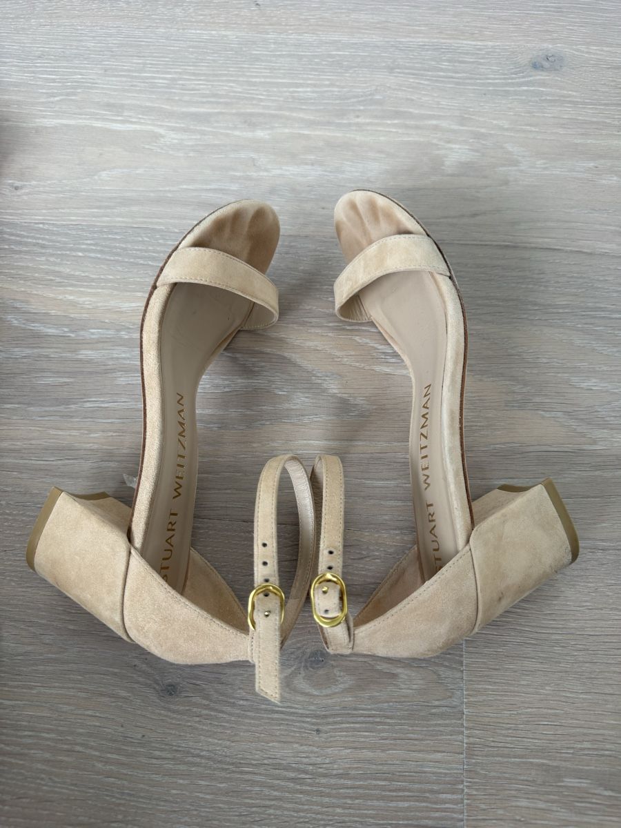 Stuart Weitzman Chaussures femmes: Stuart Weitzman, Block Heel Sandals, Suede, Size 37.5 – D'occasion à Zug par Beolingus22 1