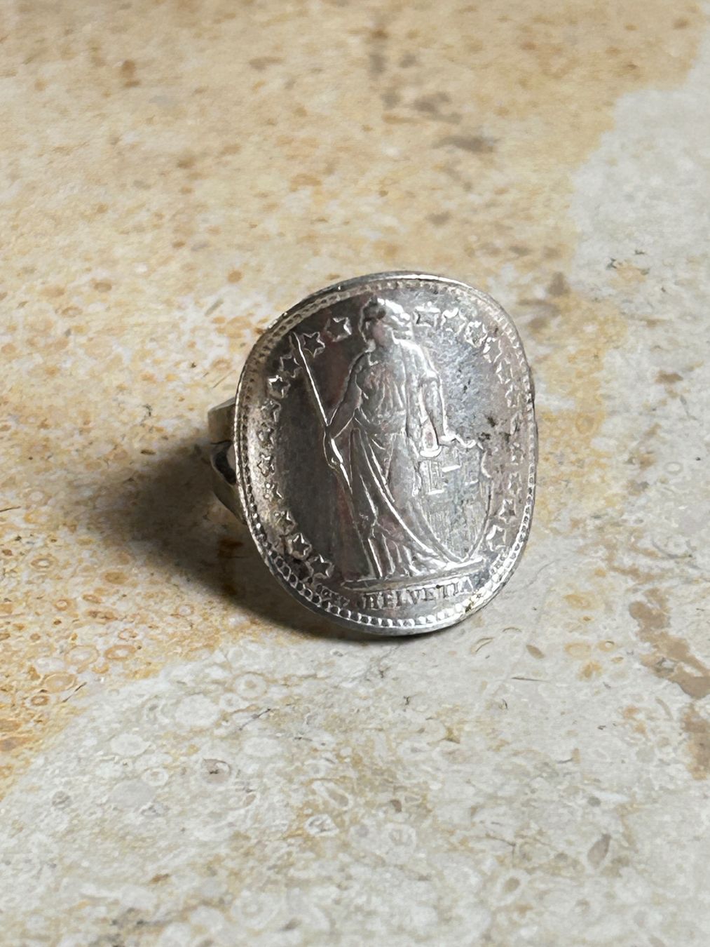 Anelli: Silberring 50 Rappen 1944 (Grösse 47) – Usato da Laufen venduto da belleskulptur 2