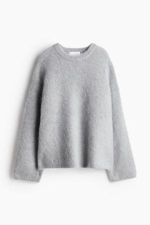 H&M Edition Mohair-Wollpullover hellgrau – wie neu