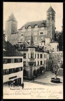 Rapperswil, Hauptplatz und Schloss aus d
