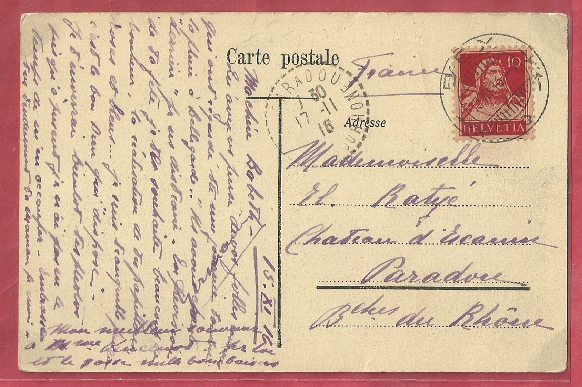 Ansichtskarten: Aux Plans sur Bex - 1916 – Gebraucht aus Fislisbach von Porano 1