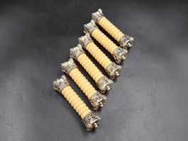 Set 6 viktorianisch Crown Messerablag französische Vintage