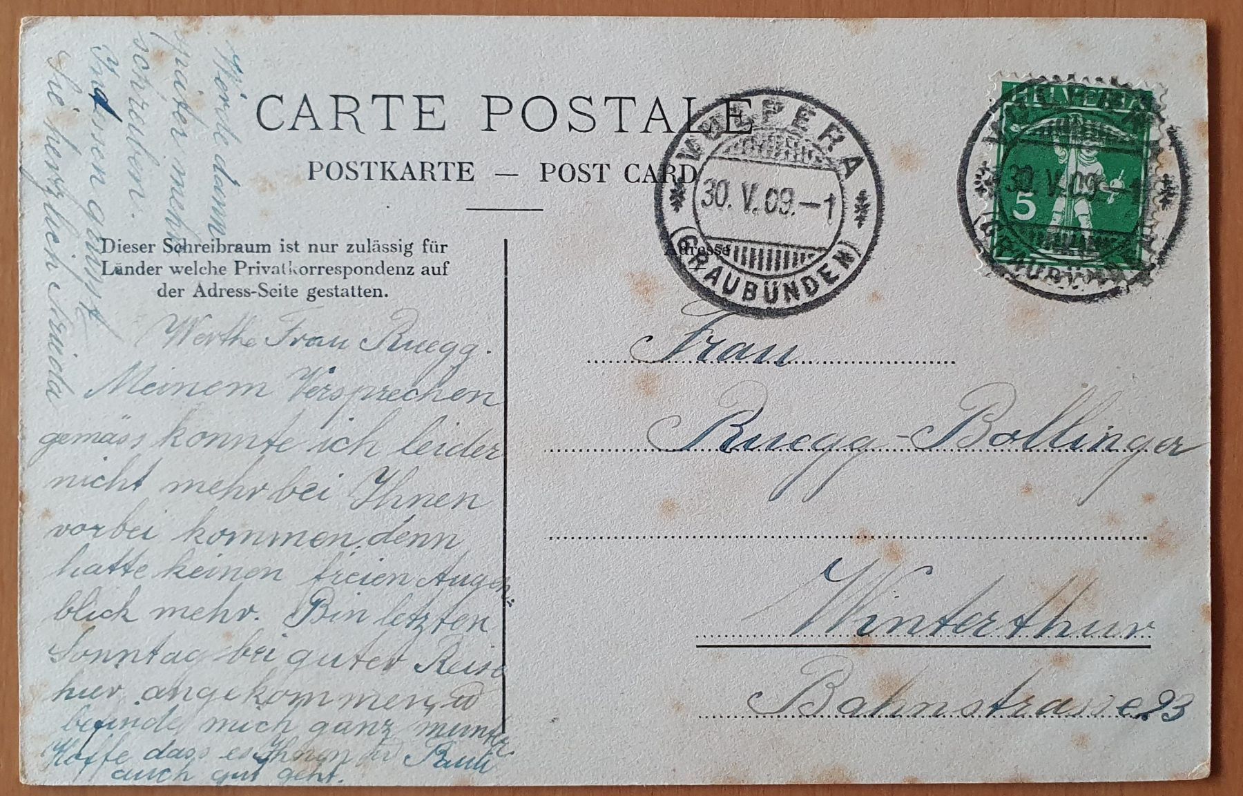 Cartoline postali: Vulpera mit Schuls 1909 – Usato da Kreuzlingen venduto da Rschweiz1 1