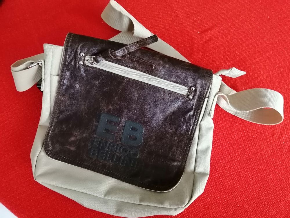 Damen Handtasche Enrico Bellini Leder/Stoff Kaufen auf Ricardo