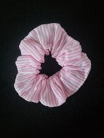 Scrunchie / Rosa-Weiss / gestreift 