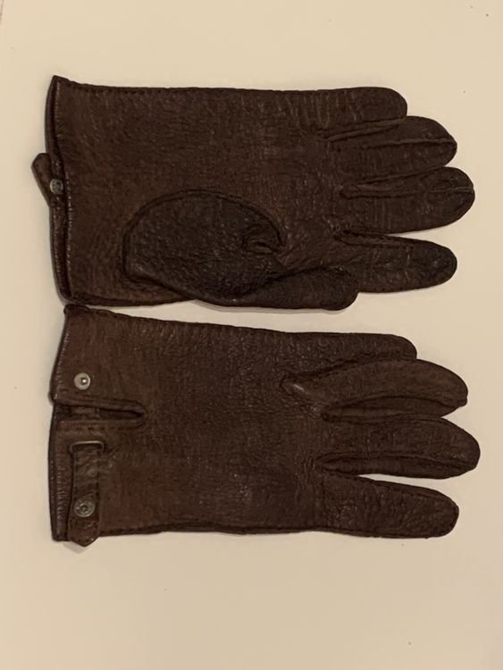 Gants & mitaines : Elegante Lederhandschuhe Grösse 7 1/2 Braun Vintage – D'occasion à Zürich par MeineBilderkiste