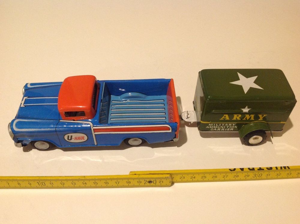 alter Blech Pick-Up mit Anhänger , Made in Japan 1