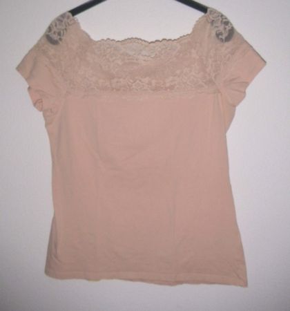Stretch - Shirt - Achselarm mit Spitzen, Gr. M, Lachs * H&M*