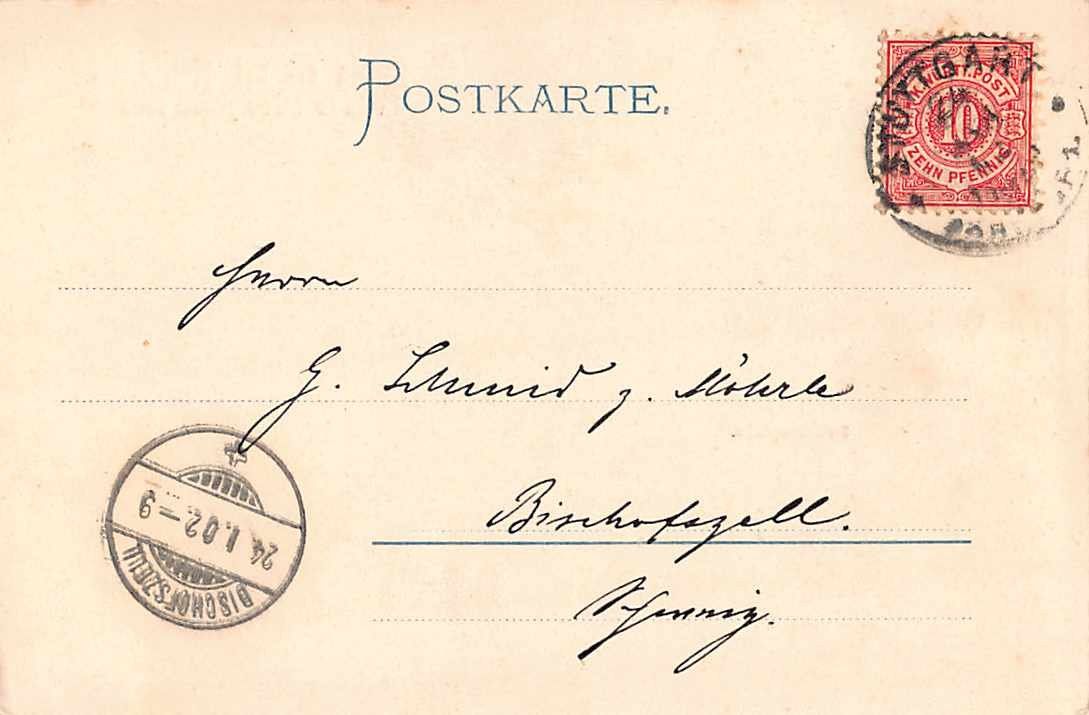 Cartoline postali: Brand des HOFTHEATERS Stuttgart 1902 – Usato da Lufingen venduto da TopAnsichtskarten 1