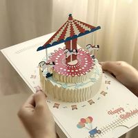3D Pop-Up Geburtstagskuchen-Karte mit Umschlag