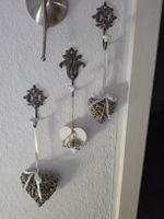 Dekoherzen mit Kleiderhaken Landhausstil 3er Set
