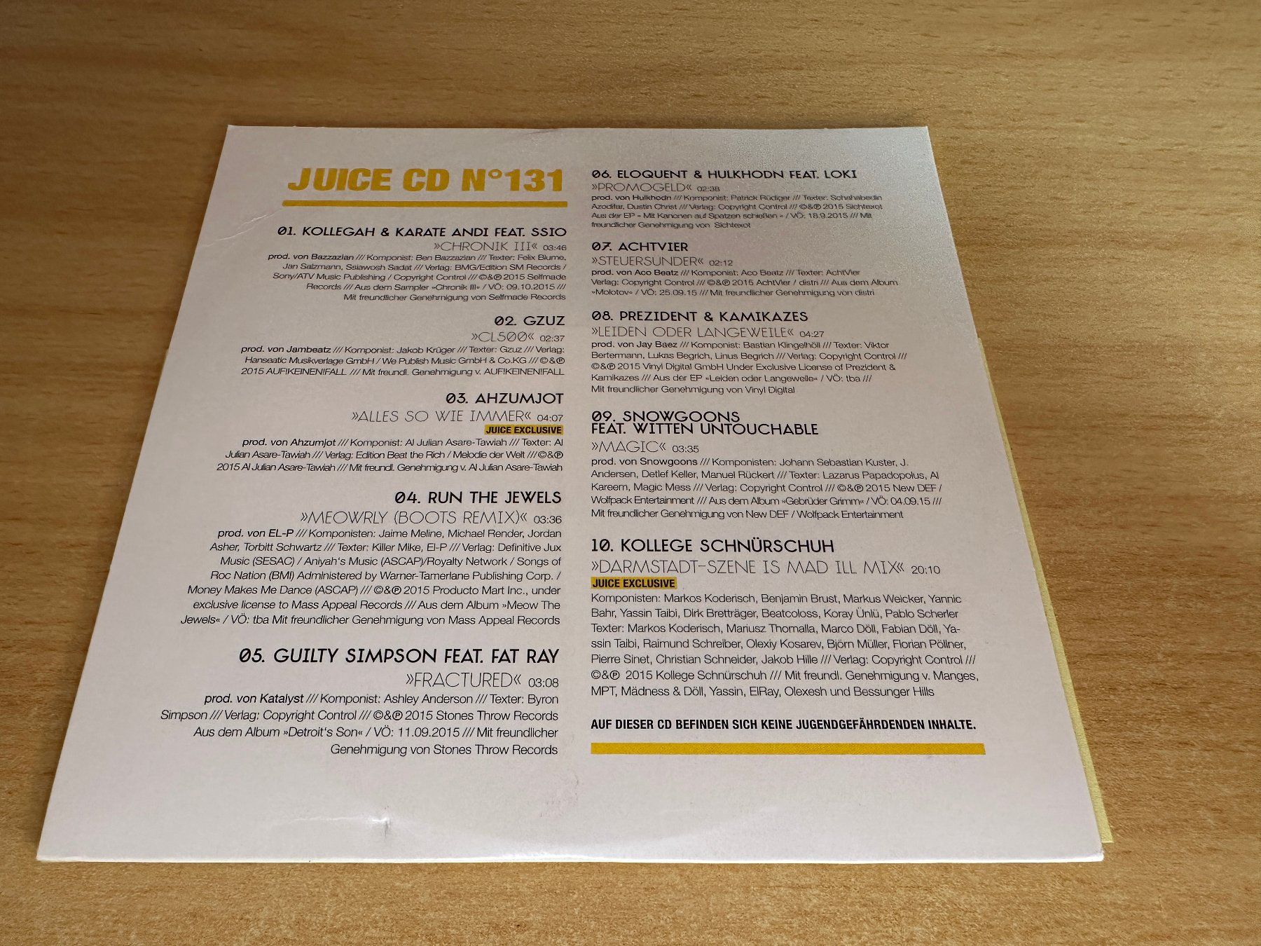 CD: Various – Juice CD No. 131 – Usato da Rikon im Tösstal venduto da Alpenmutz 1