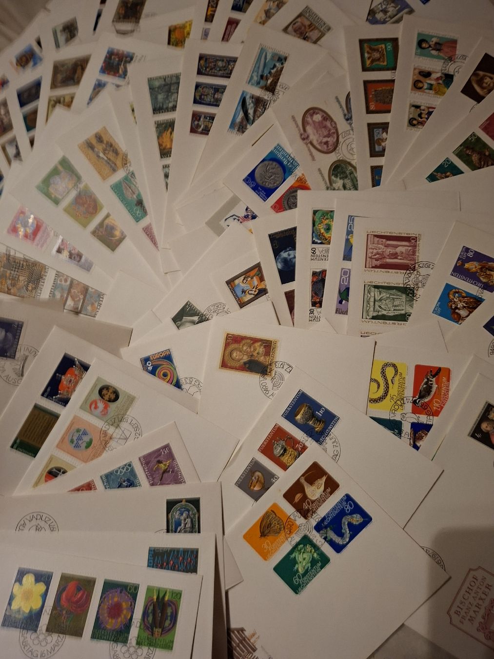Alle Briefmarken: Schachtel FDC / PTT / 4er Blocks Briefe div – Gebraucht aus Balgach von SIMEON27 6