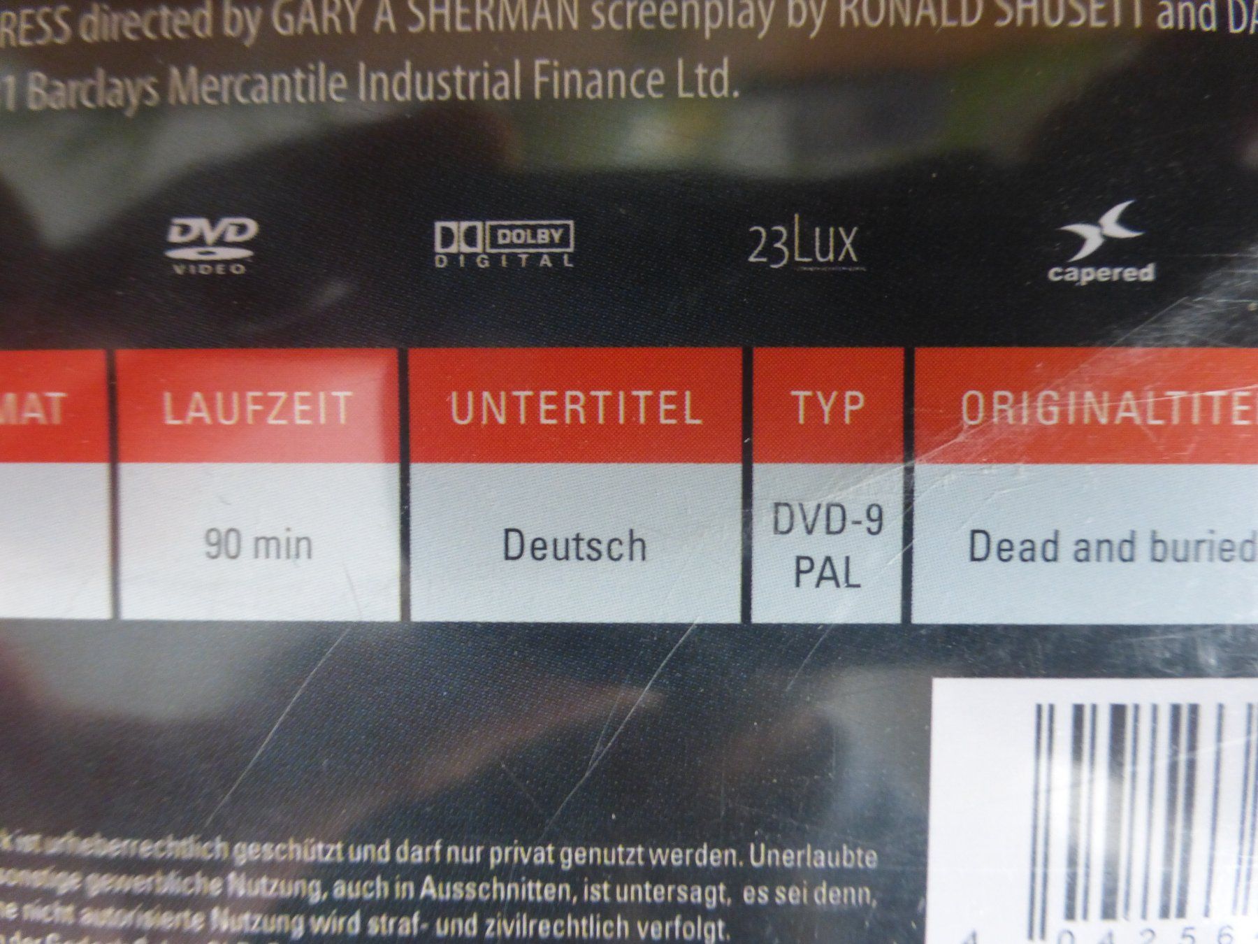 Tutti i DVDs: Dead and buried DVD Horror – Usato da Zumikon venduto da psisound 3