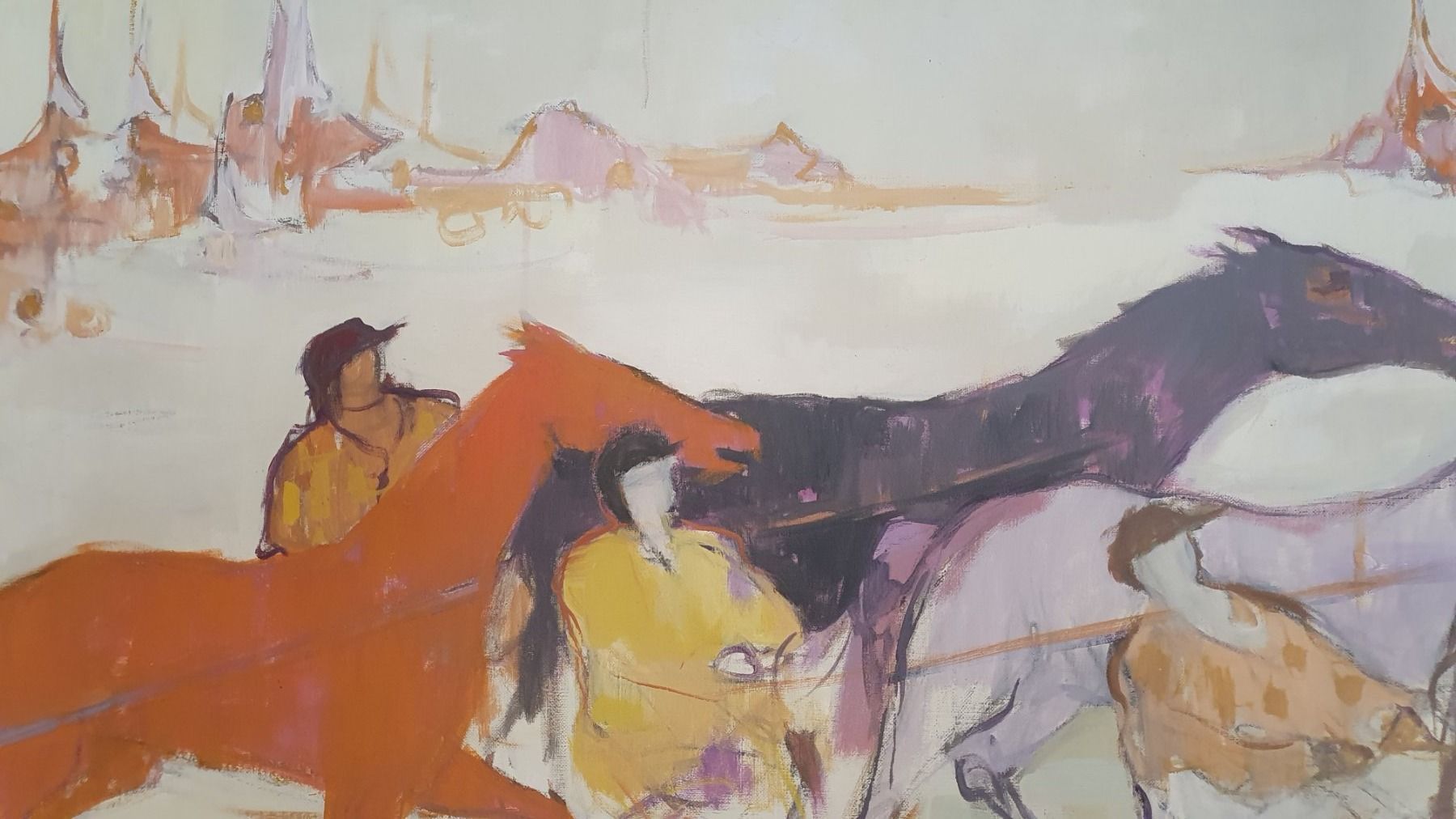 Dipinti: Wunderschönes Oelbild "Trabrennen Arosa" – Usato da Fidaz venduto da KunstsammlerGR60 2