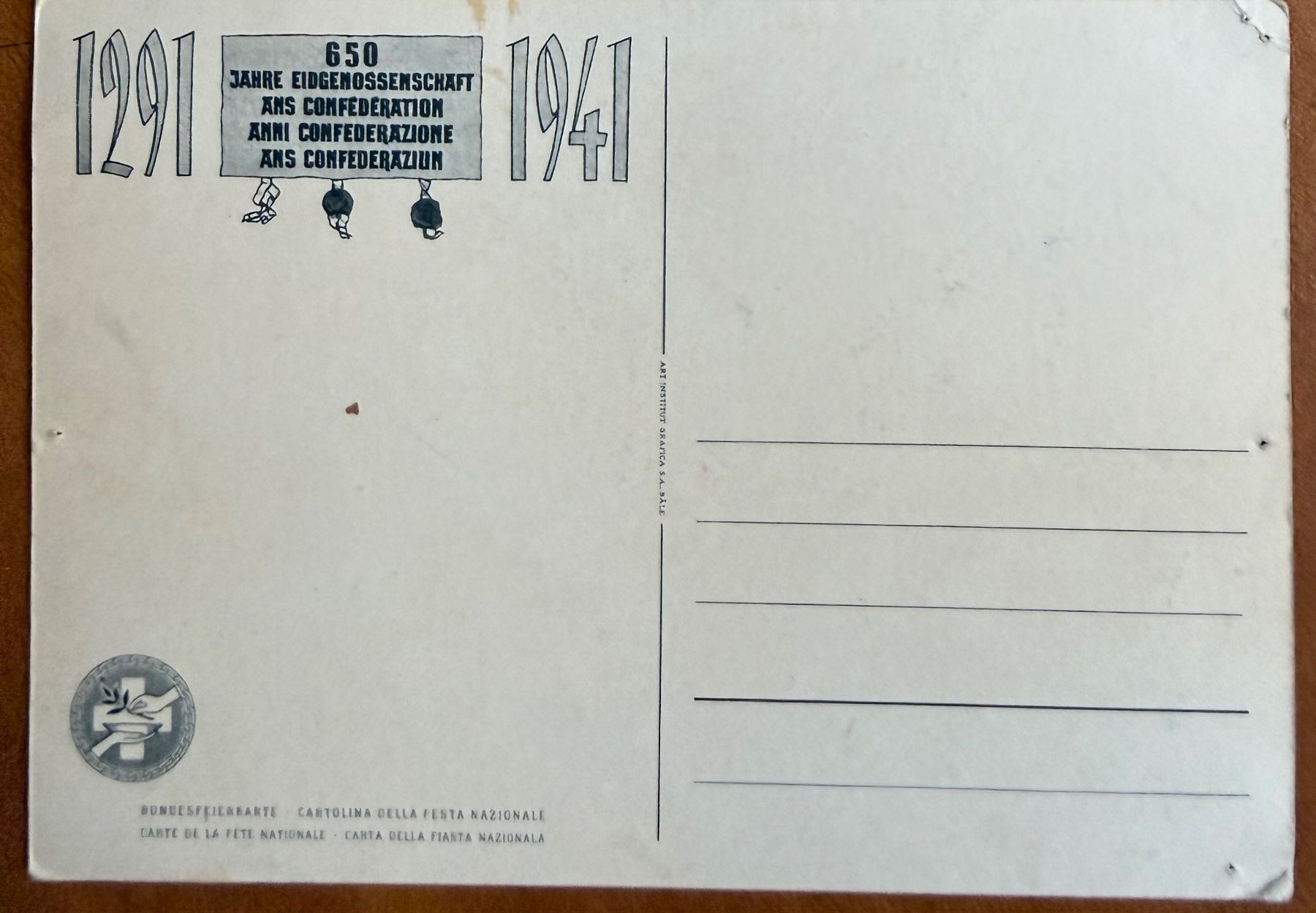 Cartoline postali: 650 Jahre Eidgenossenschäft 1291-1941 – Usato da Lutry venduto da Ediego 1