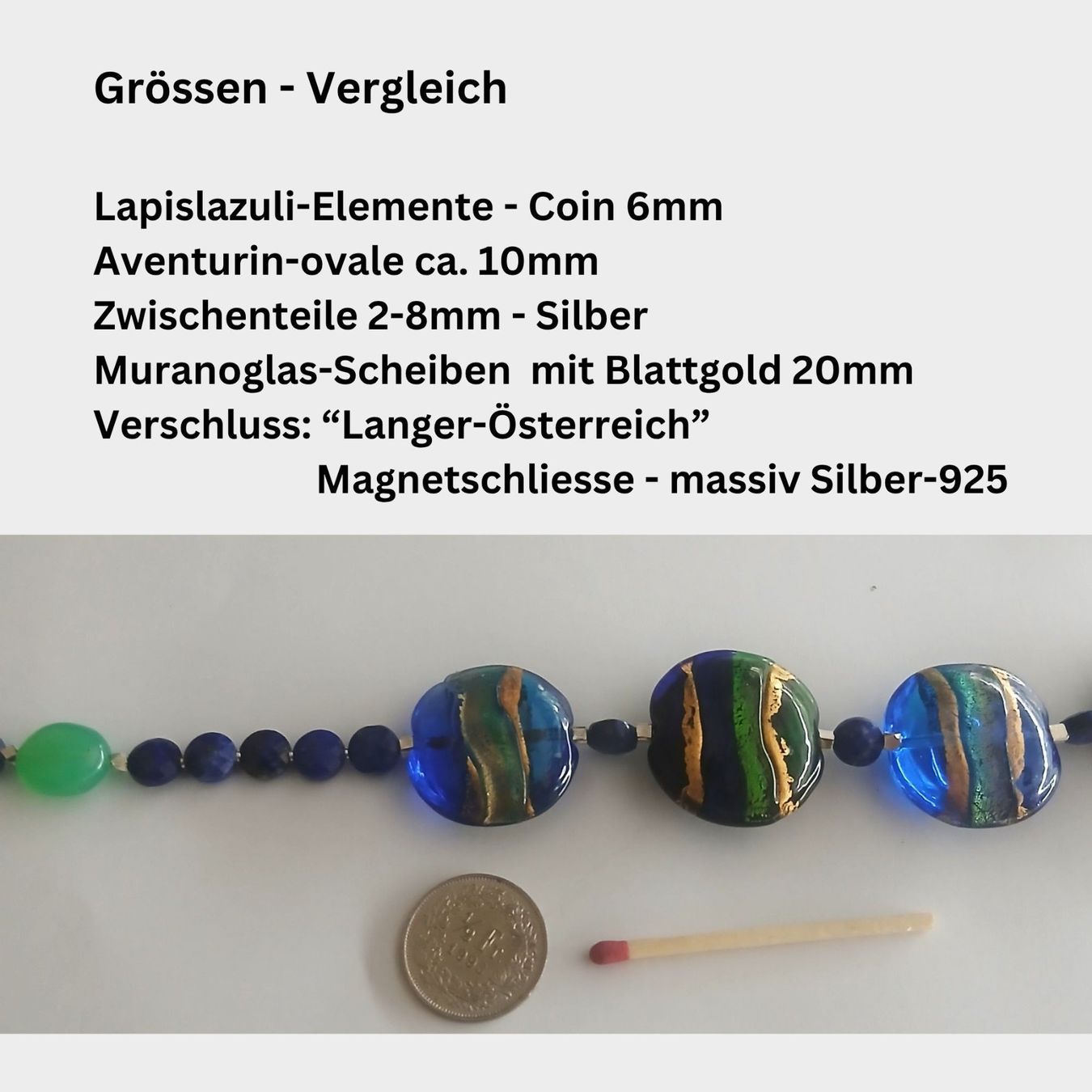 Colliers: Statement Lapislazuli Murano  Halskette blau Unikat bicolor – Neuf avec emballage d'origine à Lütisburg par Emarra 4