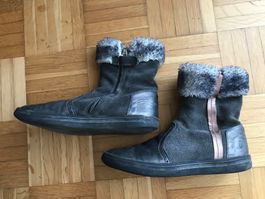 Stiefel Leder Grösse 33 grau