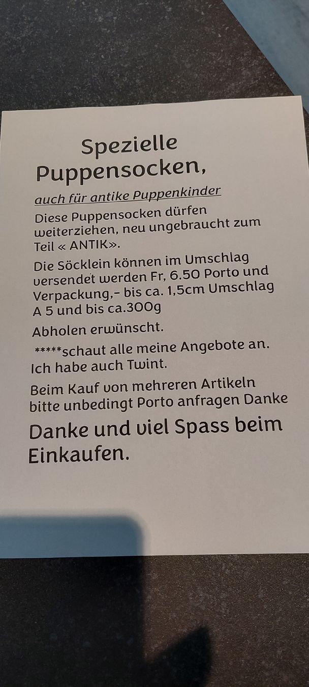 Puppen: Puppensöckli – Neu (gemäss Beschreibung) aus Muri AG von nindo1 1