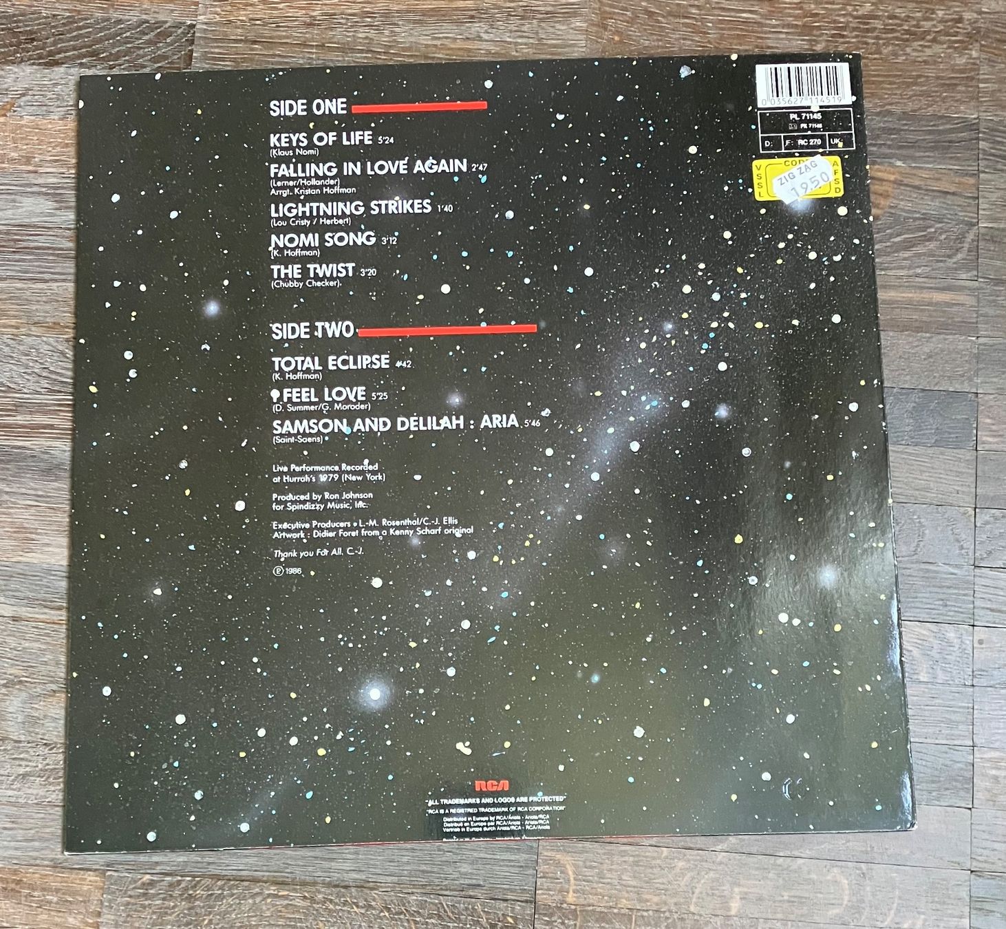 Schallplatten: KLAUS NOMI - IN CONCERT – Gebraucht aus steffisburg von Dstauffer 2