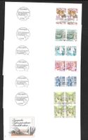 6 FDC 731x - 742x Serie Viererblöcke ET Bern 9.9.1986
