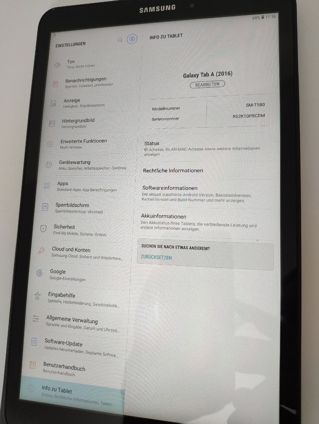 Samsung Tablet PC: Tablet Samsung Galaxy Tab A 10 Zoll 2016 – Gebraucht aus Rickenbach b. Wil von Tutix 5