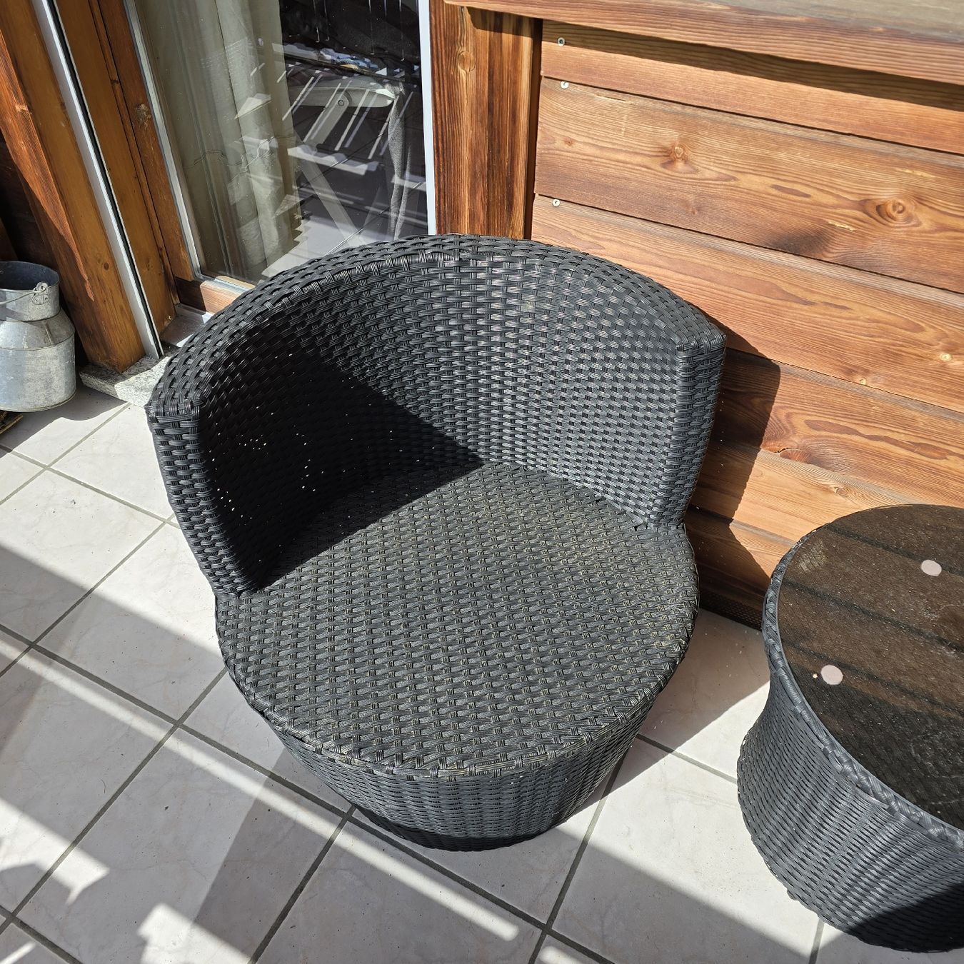 Set di tavolo e panche: Balkonset - Lounge in Rattanoptik – Usato da Ferden venduto da Wunderfitz 1