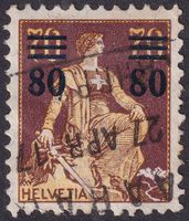 1915, Nr.135.Pf (OFFENE 8) gut gezähnt von AARAU, 650.-+