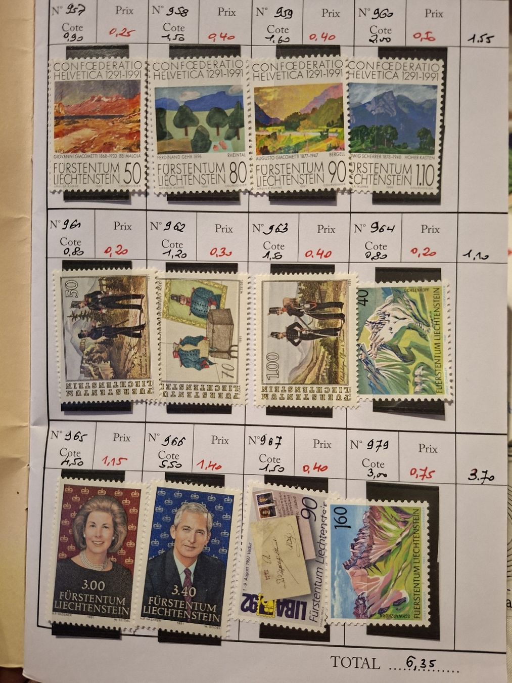 Tutti i francobolli: Liechtenstein Kleines Händlerbuch 1981 - 1997 – Usato da Balgach venduto da SIMEON27