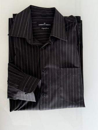 Umberto Rossetti 3 Hemden, schwarz gestreift, Grösse 41/42,