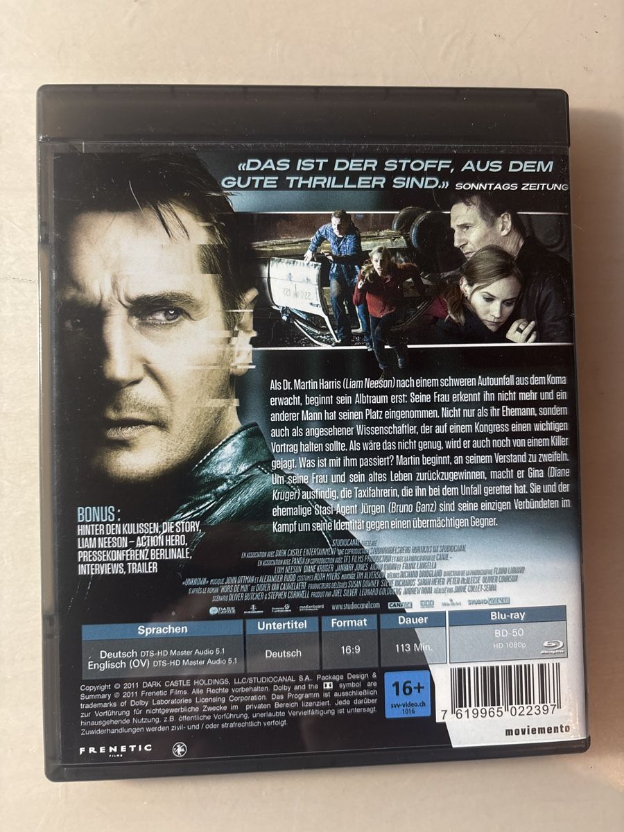 Tutti i DVDs: UNKNOWN IDENTITY - Liam Neeson Blu-ray Thriller  – Nuovo (secondo la descrizione) da Ruswil venduto da Slivio_ 1