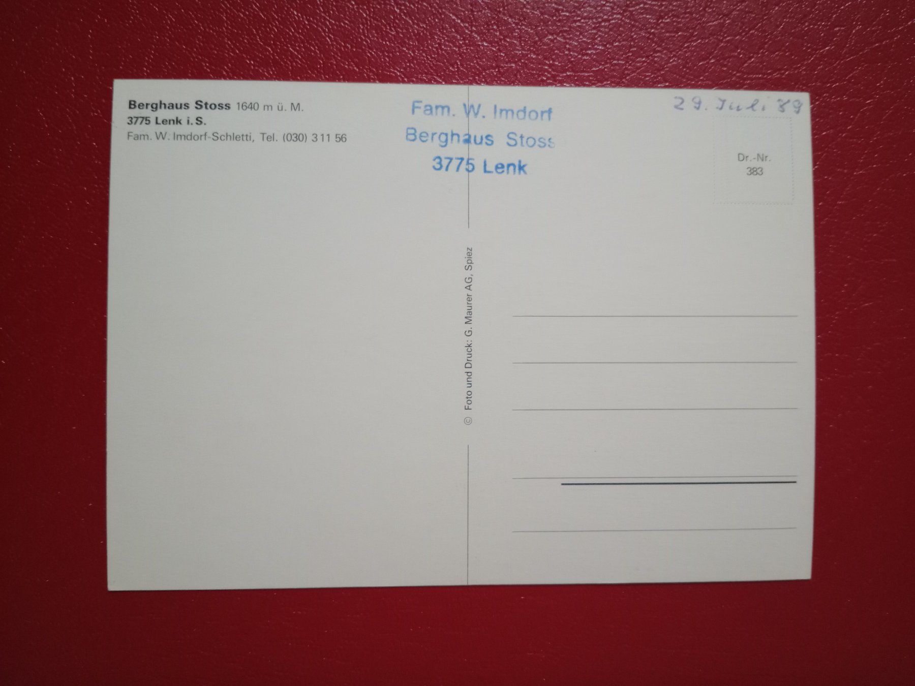 Cartes postales: Lenk Bern Berghaus Stoos – D'occasion à Küttigen par Melisch1000 1