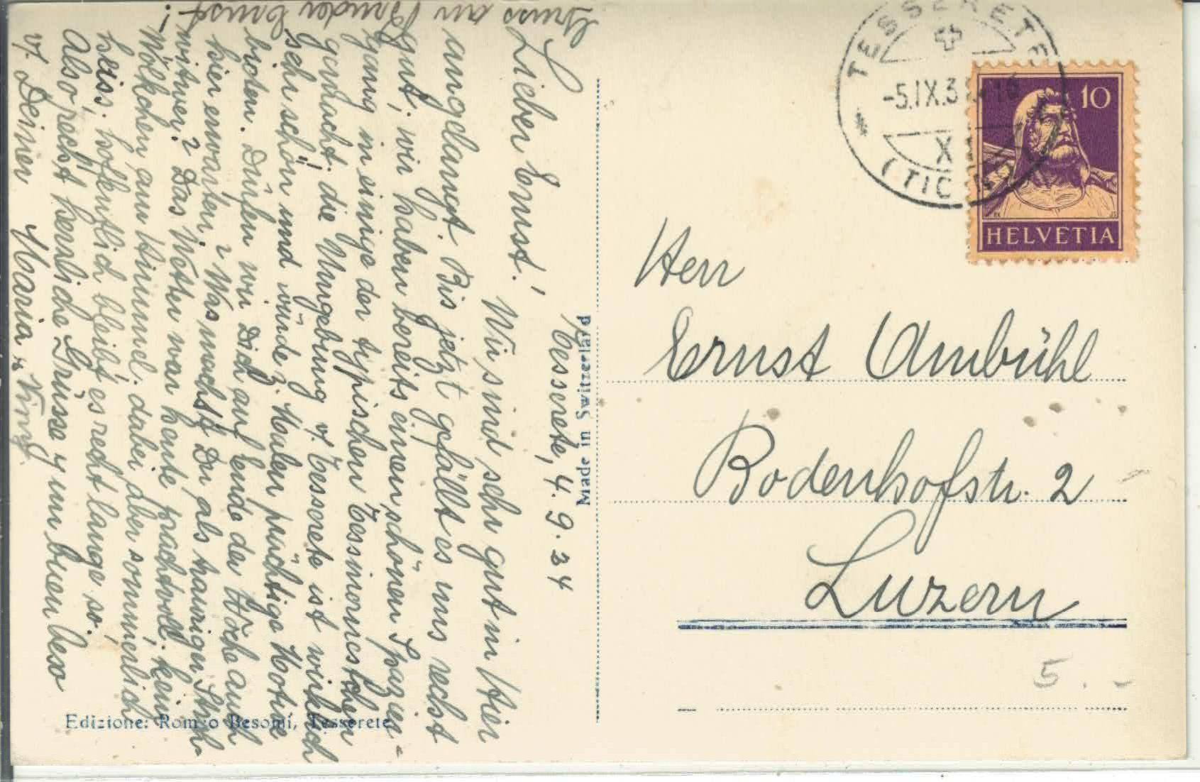 Cartes postales: Tesserete Chiesa e i Denti della Vecchia – D'occasion à Ettingen par Kartenplanet 1