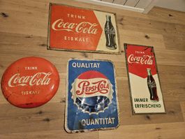 Antike Blechschilder 30/50er Coca Cola Pepsi Original,4 Stk!