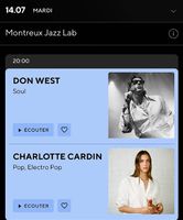 Concert de Don West + Charlotte Cardin Montreux 14/07/2026
