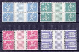 1960 Satz Viererblock Kehrdrucke mit Zwischensteg POSTFRISCH