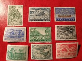 Briefmarken, Griechenland, Antike Motive, 9 Stück!